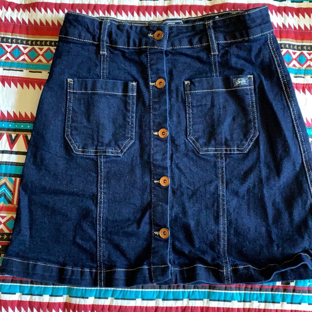 SuperDry vintage jean skirt (darker wash)